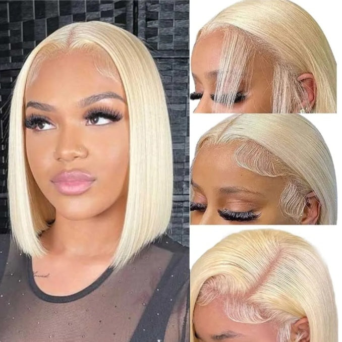 12-40Inch 613 Blonde Straight Human Hair Wigs DIY Colors