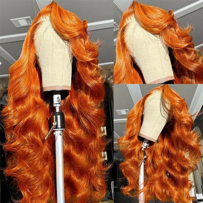 OneMore Body Wave Ginger Orange 13x4 Transparent Lace Frontal Wigs
 (63)63 total reviews. 
        Ready To Go Wig - Straight Layered Human Hair Glueless 5x7 HD Lace Front Wigs